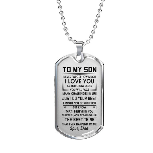 SON DAD - THE BEST THING - PREMIUM DOG TAG