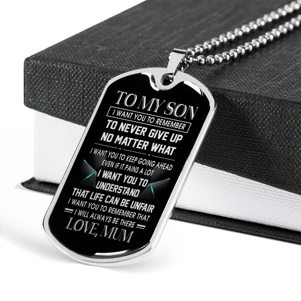 SON MUM - LIFE CAN BE UNFAIR - PREMIUM DOG TAG