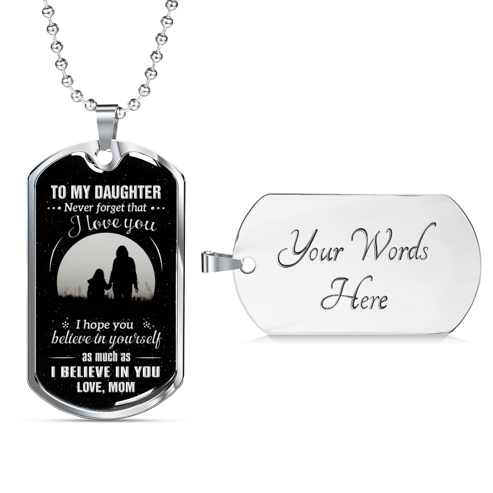 DAUGHTER MOM - NEVER FORGET (SILVER)