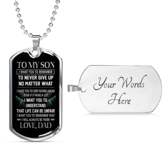SON DAD - LIFE CAN BE UNFAIR - PREMIUM DOG TAG