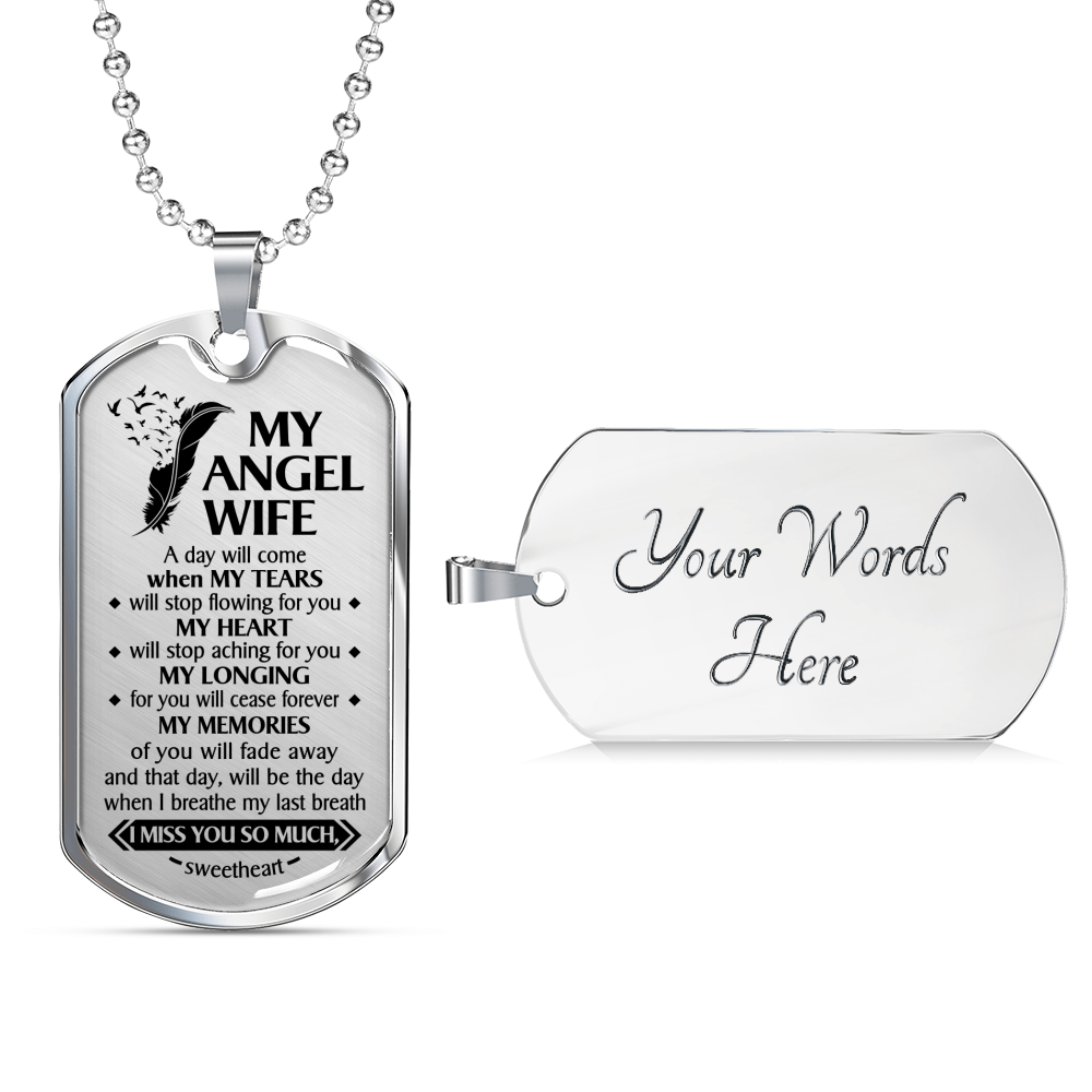 MY ANGEL WIFE - DOG TAG