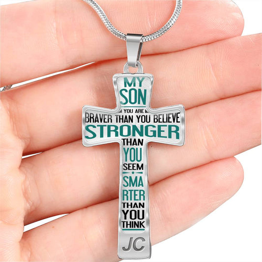 SON - BRAVER THAN YOU BELIEVE - CROSS NECKLACE