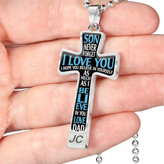 SON DAD - BELIEVE IN YOURSELF - CROSS NECKLACE
