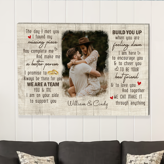 My Missing Piece - Personalized Custom Photo Canvas