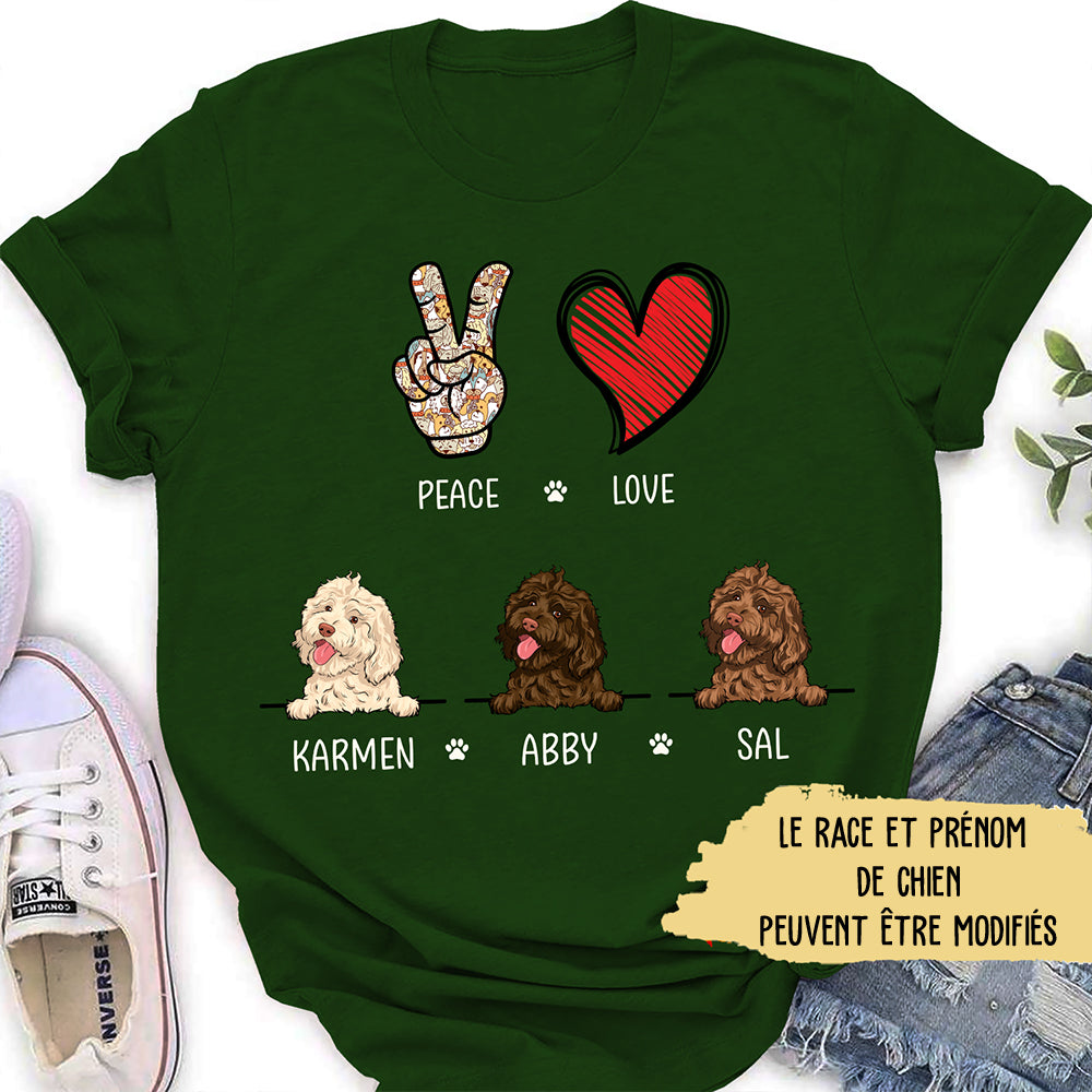 Peace Love Dog - Personalized Custom Unisex T-shirt