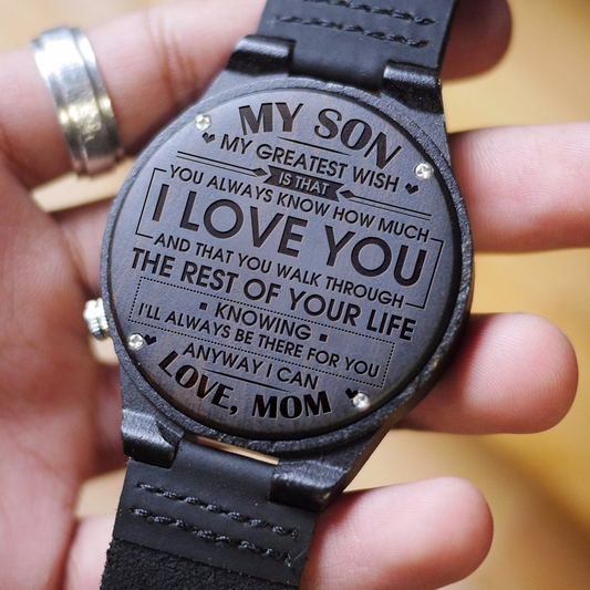 SON MOM - MY GREATEST WISH - WOOD WATCH