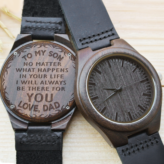 SON DAD - BE THERE - WOOD WATCH