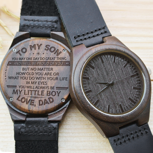 SON DAD - LITTLE BOY - WOOD WATCH