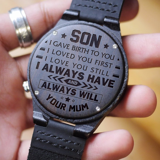 SON MUM - I LOVED YOU FIRST - WOOD WATCH